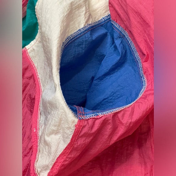 VTG Bridge Gate 90's American Windbreaker Jacket Funky Color Block SZ Large - Picture 2 of 12